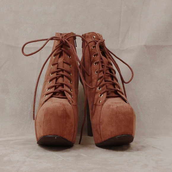 FINAL SALE Tan Chunky Platform Heel Britney1 - Picture 3 of 5